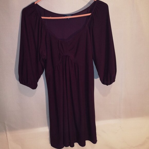 Reitmans 3/4 Length Sleeve Round Neck Purple Tunic - Picture 1 of 6